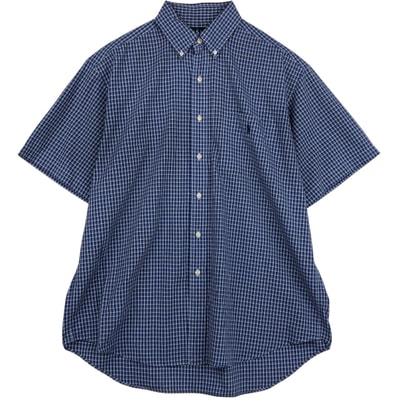 古着 ラルフローレン Ralph Lauren BLAKE 半袖 ボタンダウン チェックシャツ メンズL相当/eaa641139