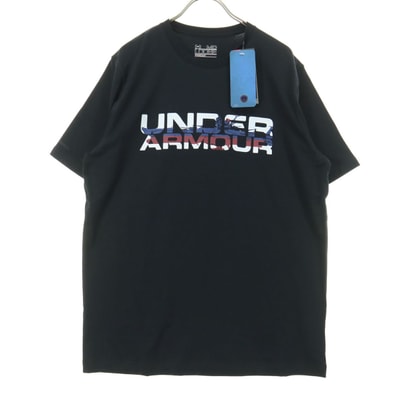 未使用 UNDER ARMOUR アンダーアーマー 宇宙戦艦ヤマト コラボ ロゴプリント 半袖 Tシャツ MD ブラック 外袋付属