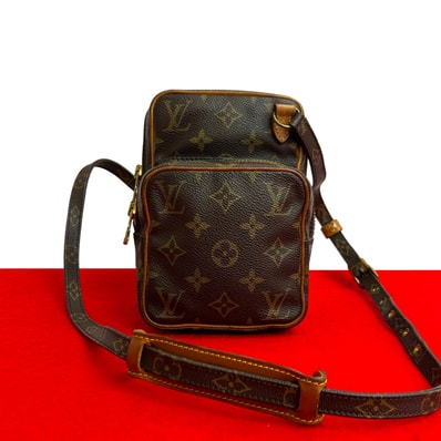 LOUIS VUITTON ルイヴィトン アマゾン モノグラム レザー PVC ショルダーバッグ ブラウン
ph2-9