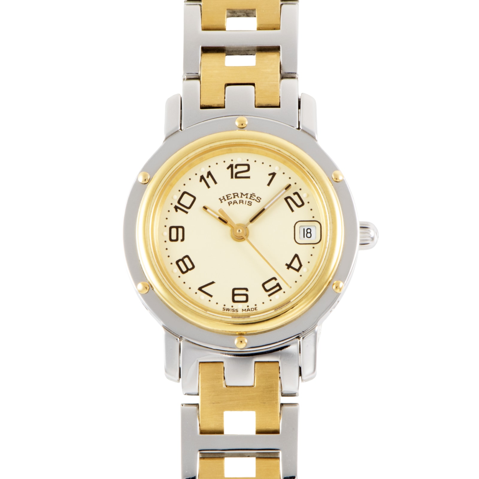 HERMES エルメス クリッパー CL4.220 SS/GP【中古】