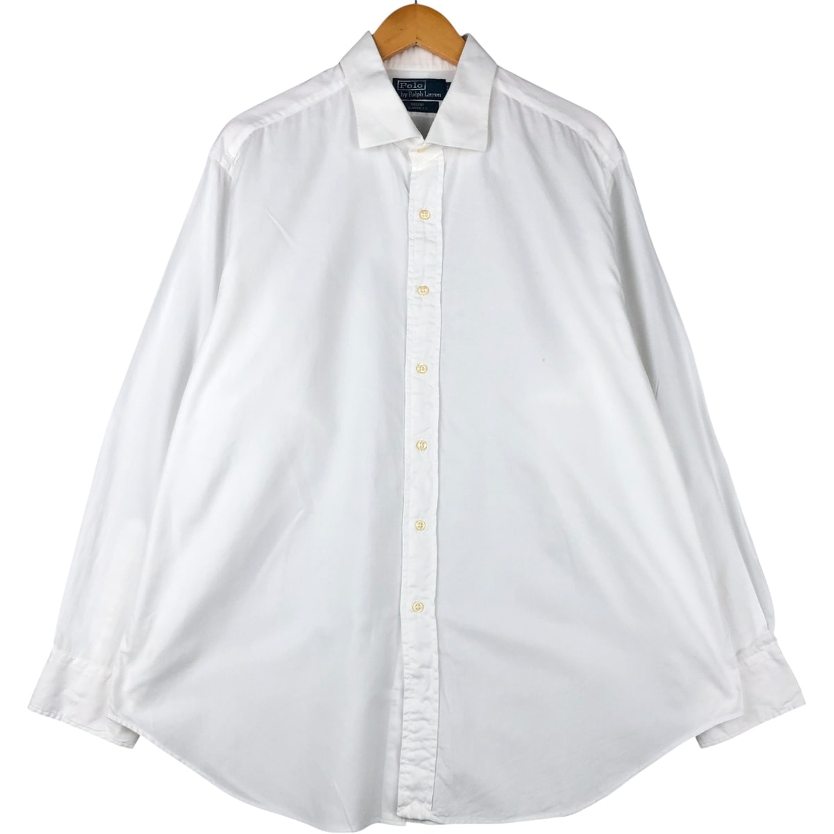 古着 ラルフローレン Ralph Lauren POLO by Ralph Lauren REGENT CLASSIC FIT ワイドカラー 長袖 コットンシャツ メンズXL相当/eaa591283