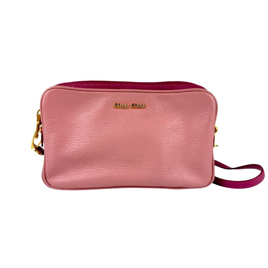 ミュウミュウ MIUMIU ショルダーバッグ レザー ピンク ゴールド レディース【中古】 z3413