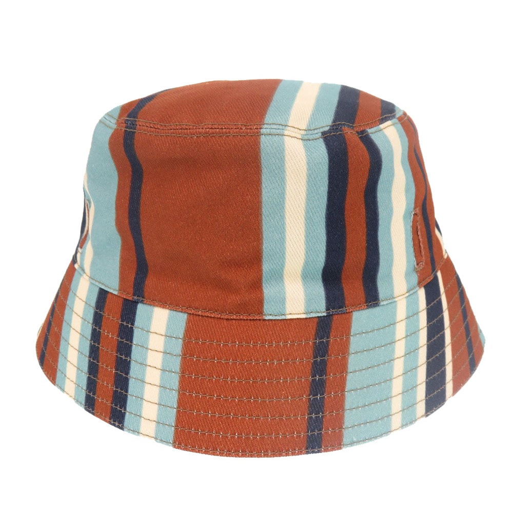 プラダ  トライアングルロゴ ストライプ  バケットハット コット