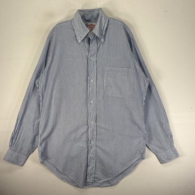古着 60's/60年代 ヴィンテージ ブルックスブラザーズ Brooks Brothers 長袖シャツ ボタンダウン 6ボタン Makers S ブルー系 ストライプ メンズ