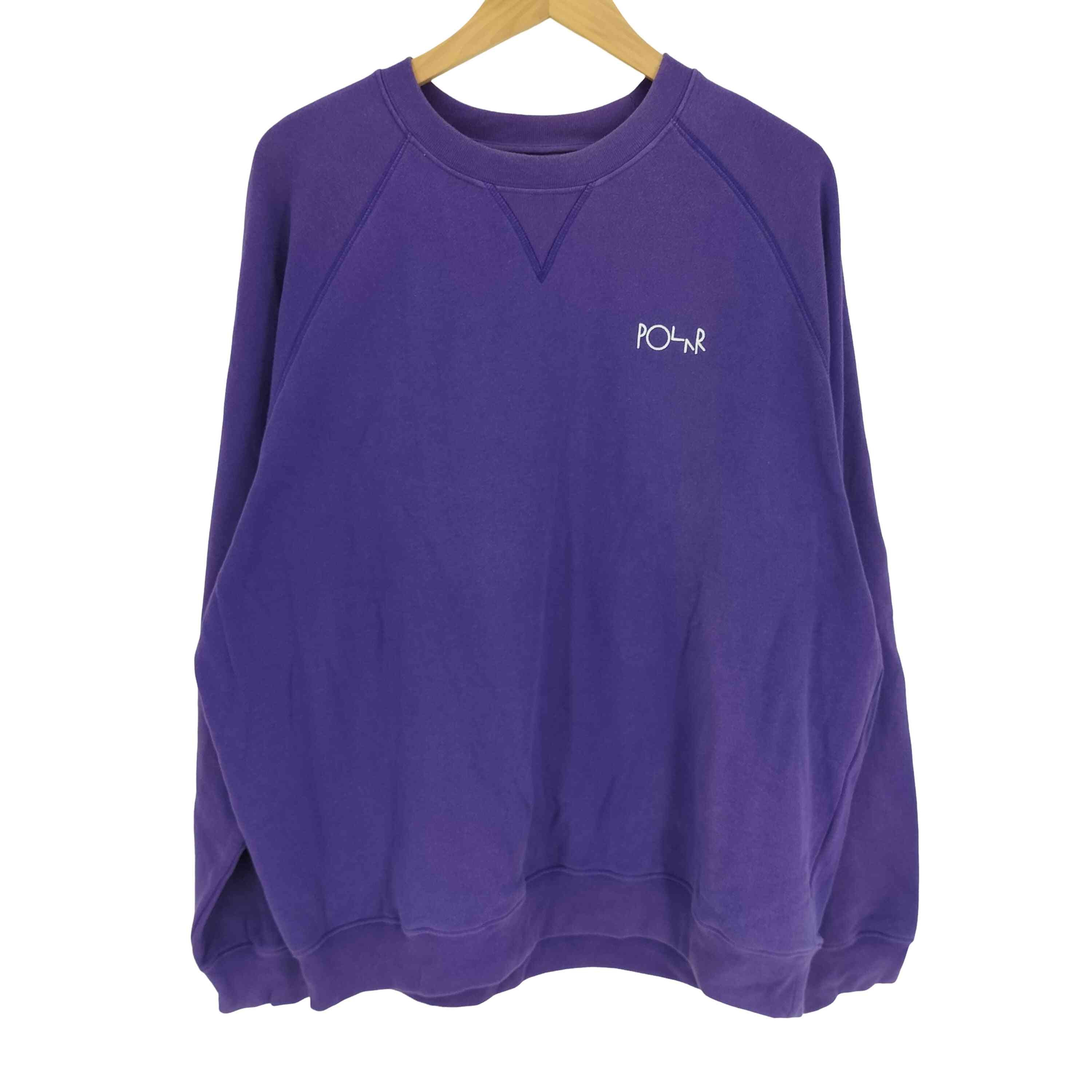 フロント ワンポイント 刺繍 前Vガゼット クルーネック プルオーバー スウェット【1140386375787】