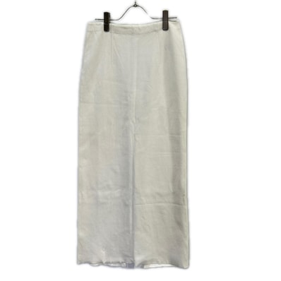 オーラリー A25SS02WF 25SS ホワイト COTTON SILK STRETCH DOUBLE FACE KNIT SKIRT バックスリットニットストレッチスカート 1