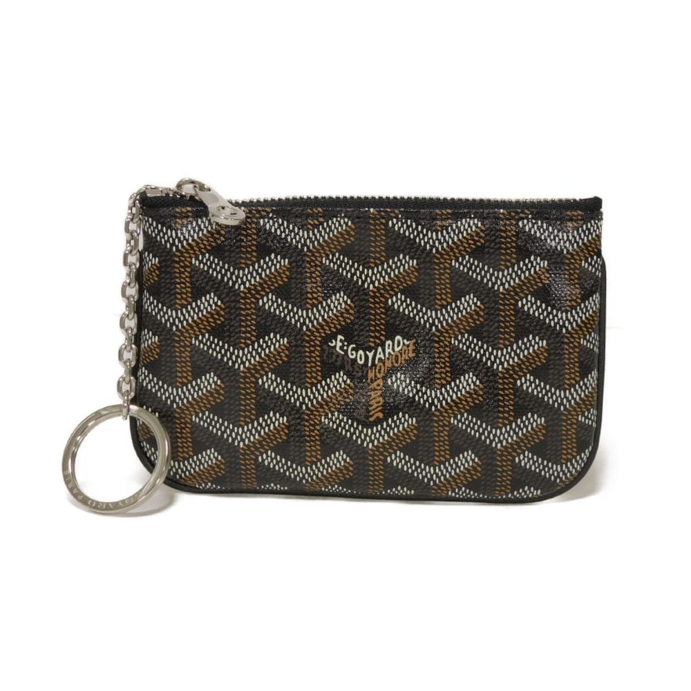 GOYARD ゴヤール セナ ナノ キーリング 小銭入れ 財布 美品 ヘリンボーン ブラック コインケース