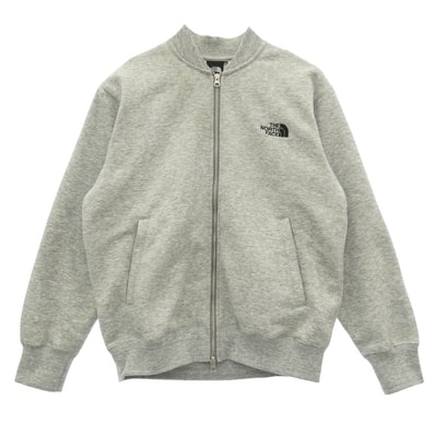 THE NORTH FACE ノースフェイス NT62336 Bomber Sweat 刺繍ロゴ ボンバー スウェット ジャケット グレー系 M【中古】