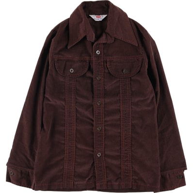 古着 70年代 リーバイス Levi's PANATELA TOPS オープンカラー 長袖 コーデュロイシャツ ボックスシャツ レディースS相当 ヴィンテージ/eaa587804