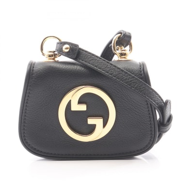グッチ GUCCI ブロンディ GGスプリーム ショルダーバッグ バッグ レザー レディース ブラック系 698635 【中古】
