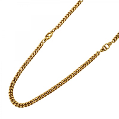 【6jdb0133-k】クリスチャンディオール ネックレス CDロゴ GPメッキ ゴールド【中古】メンズ レディース ユニセックス