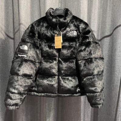 Supreme x The North Face Faux Fur Nuptse Jacket "Black"