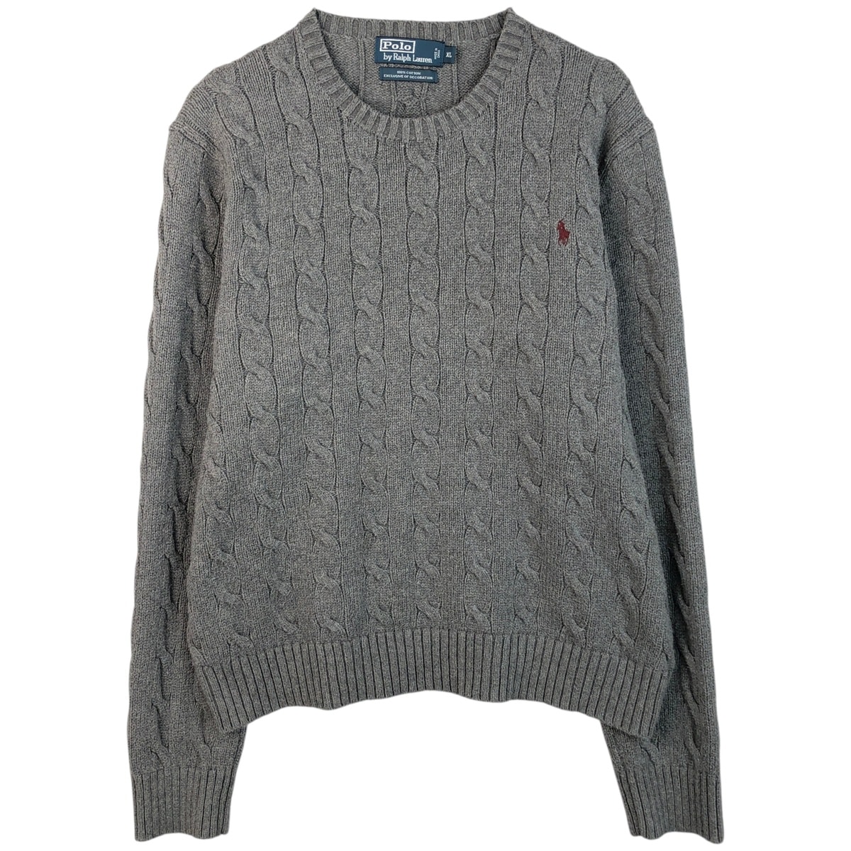古着 ラルフローレン Ralph Lauren POLO by Ralph Lauren ケーブル編み コットンニットセーター メンズXL相当/eaa619201