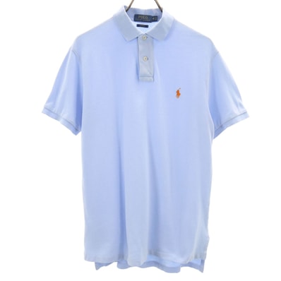 POLO RALPH LAUREN ポロラルフローレン 半袖 カスタムフィット ポロシャツ M ブルーパープル 鹿の子