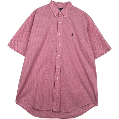古着 ラルフローレン Ralph Lauren BLAKE ギンガムチェック 半袖 ボタンダウン チェックシャツ メンズL相当/eaa637750