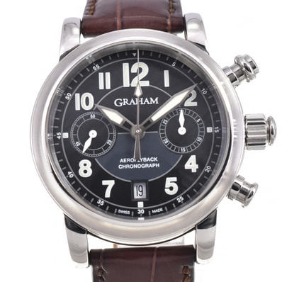 グラハム GRAHAM 2AFAS.B05A.C01B アエロフライバック クロノグラフ ブラック 自動巻き メンズ 腕時計 D#146980