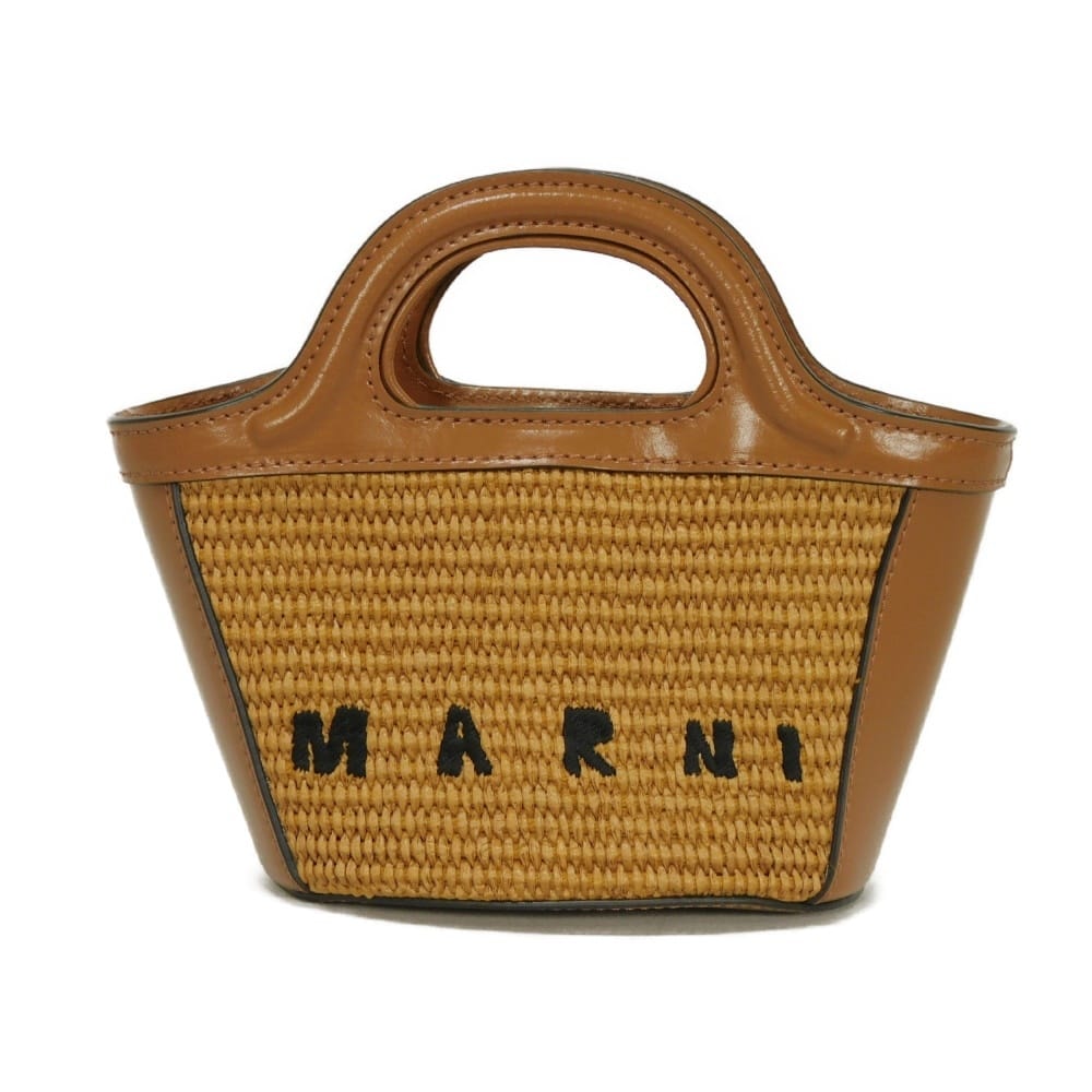 MARNI マルニ トロピカリア バケット バッグ マイクロ ブラウン カゴ 2WAY ショルダーバッグ ロゴ シエナ ハンドバッグ BMMP0067Q0
