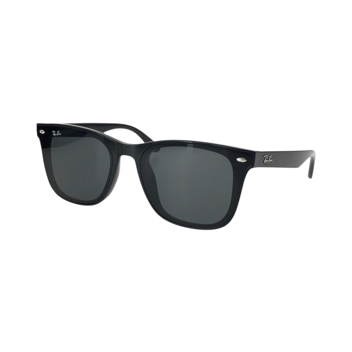 美品 Ray-Ban レイバン ブラック 黒 シルバー金具 プラスチック サングラス メガネ 男女兼用 スクエア 602379 【中古】