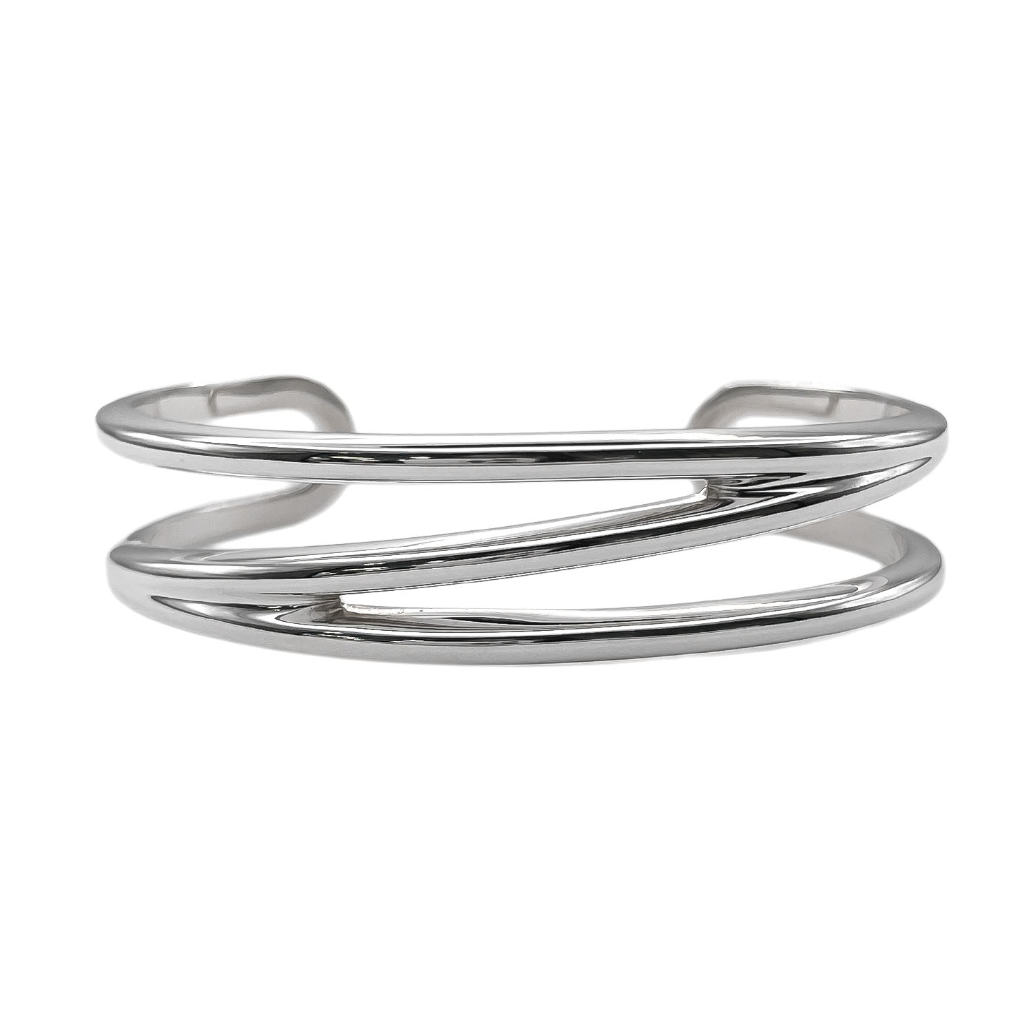 TIFFANY&Co. ティファニー ダイアゴナル バングル ブレスレット カフバングル SV925 16cm 新品仕上済 レディース 【中古】