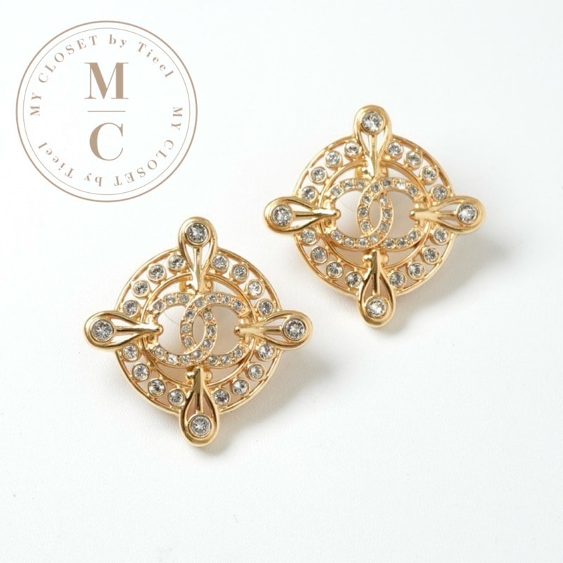 シャネル CHANEL ピアス イヤリング ゴールド ココマーク ラインストーン