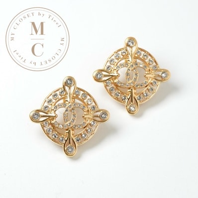 シャネル CHANEL ピアス イヤリング ゴールド ココマーク ラインストーン