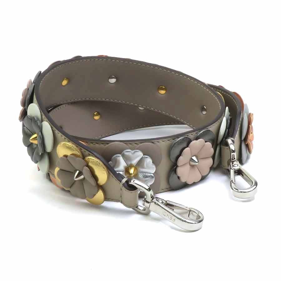 フェンディ FENDI ショルダーストラップ レザー ベージュ/マルチカラー レディース【中古】 56894r