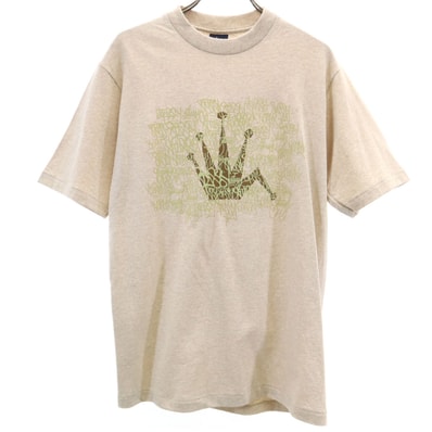 STUSSY ステューシー 90s 紺タグ オールド 半袖 Tシャツ S ベージュ