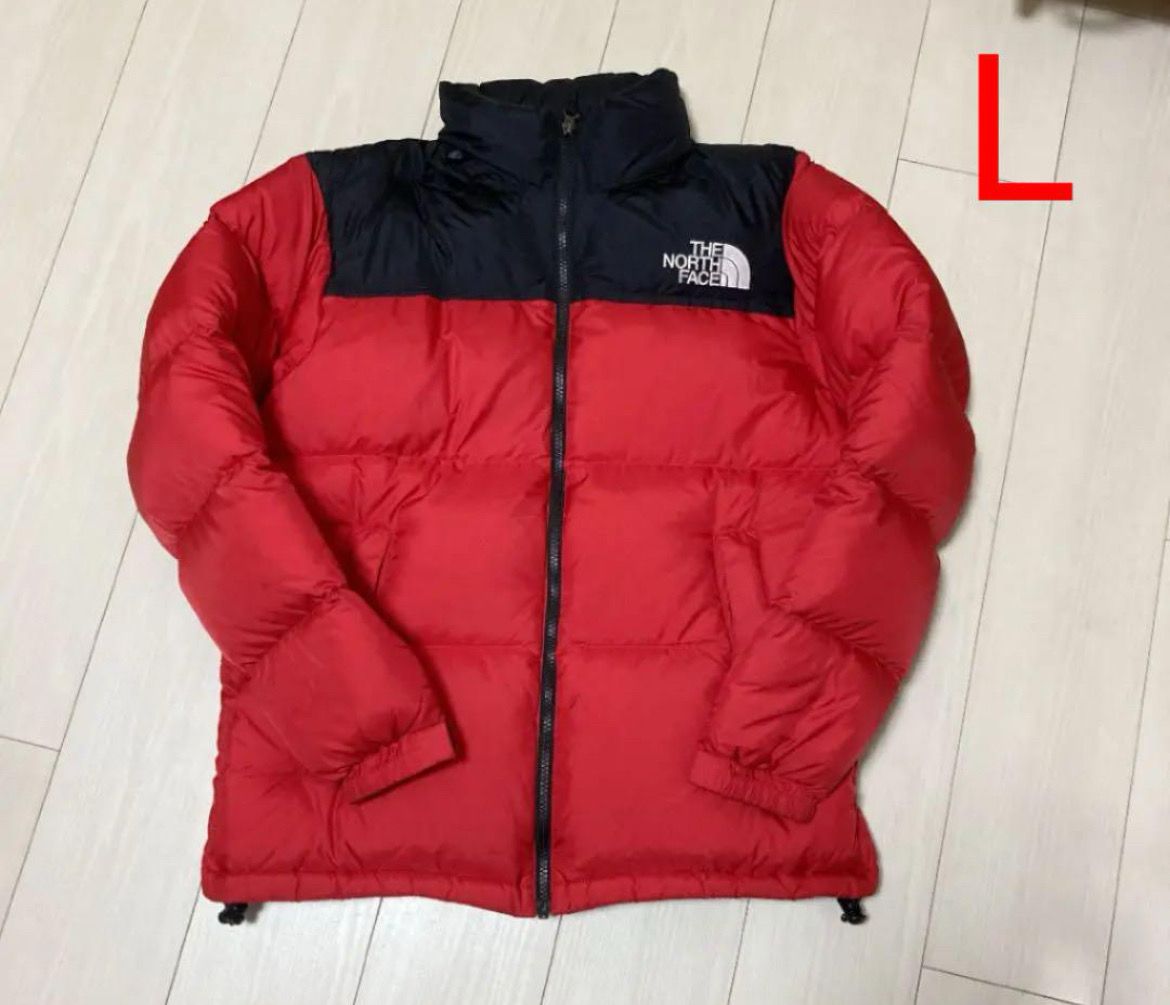 THE NORTH FACE ダウンジャケット L 赤/黒 ヌプシ サイズL