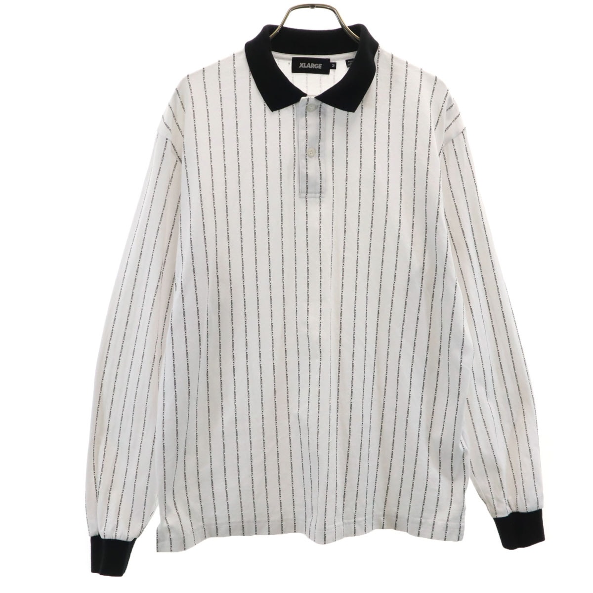XLARGE エクストララージ 長袖 ポロシャツ M ホワイト系