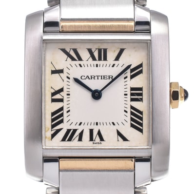 カルティエ CARTIER W51006Q4 タンクフランセーズMM SS/YG シルバー クォーツ ユニセックス 腕時計 J#149494