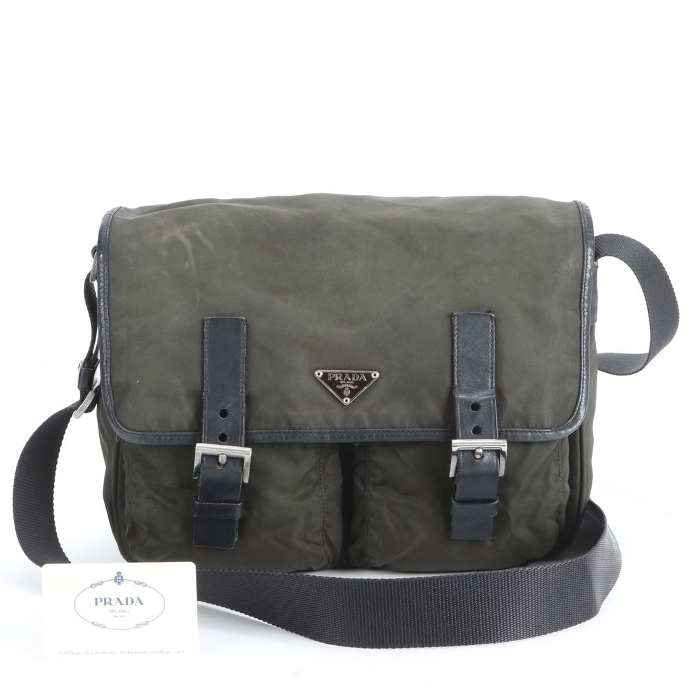 D (傷や汚れあり)】プラダ テスート ナイロン三角ロゴ BT0172