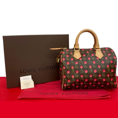 LOUIS VUITTON ルイヴィトン スピーディ 25 モノグラム チェリー 村上隆コラボ レザー PVC ハンドバッグ ブラウン
06522