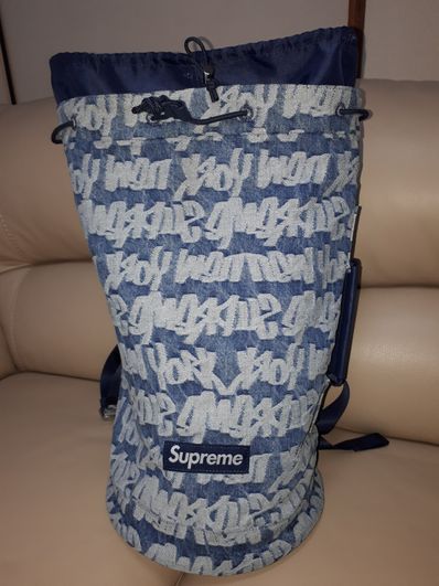 Supreme Fat Tip Jacquard Denim Backpack "Blue"