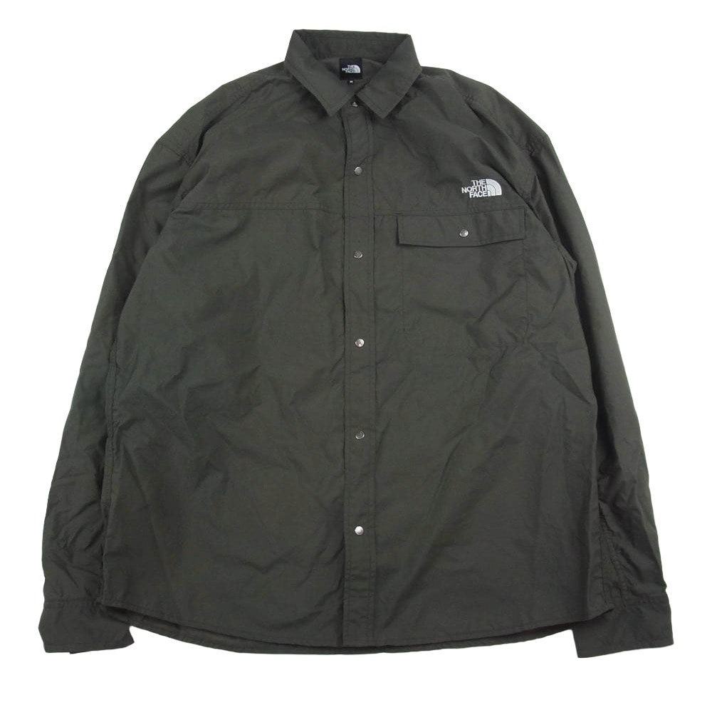 THE NORTH FACE ノースフェイス 長袖シャツ NR62550 L/S Nuptse Shirt ヌプシ シャツ 長袖シャツ カーキ系 M【中古】