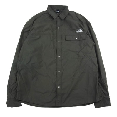 THE NORTH FACE ノースフェイス 長袖シャツ NR62550 L/S Nuptse Shirt ヌプシ シャツ 長袖シャツ カーキ系 M【中古】