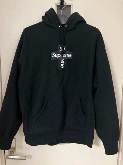 Supreme Cross Box Logo Hooded Sweatshirt "Black"