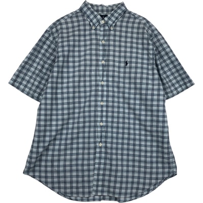 古着 ラルフローレン Ralph Lauren CLASSIC FIT クラシックフィット 半袖 ボタンダウン チェックシャツ メンズXL相当/eaa641152