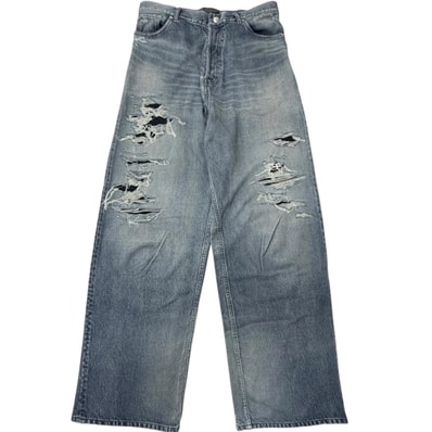 極美品 バレンシアガ デニムパンツ インディゴブルー メンズ XS 675336