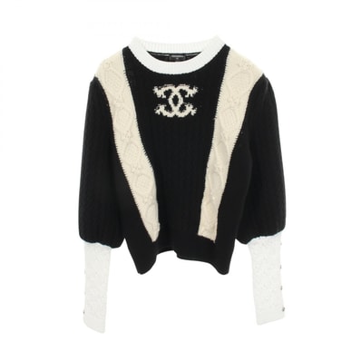 シャネル CHANEL ココマーク ニット 衣料品 トップス ウール カシミヤ レディース ブラック系 / ホワイト系 P70976K10191 【中古】