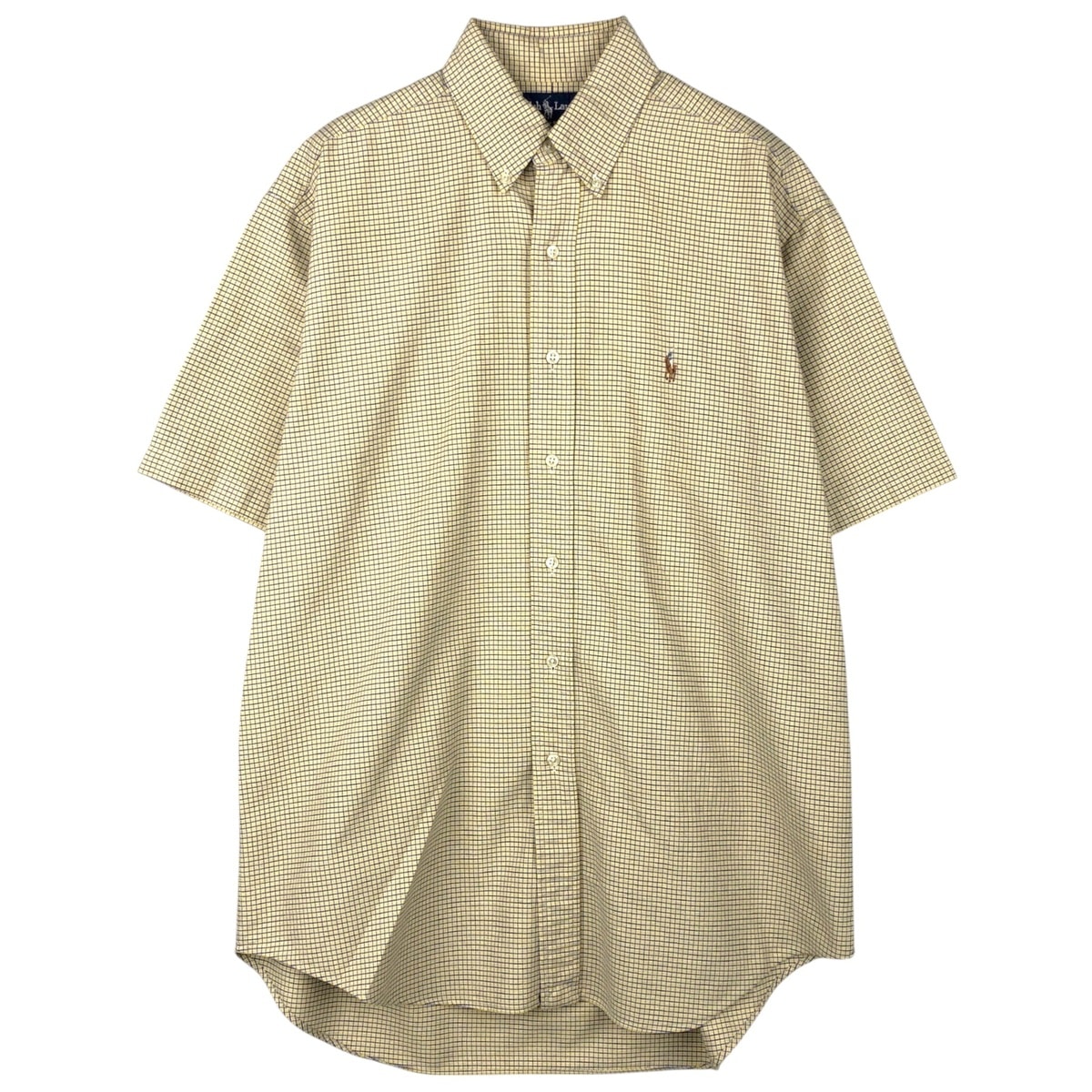 古着 ラルフローレン Ralph Lauren BLAKE 半袖 ボタンダウン チェックシャツ メンズM相当/eaa653104