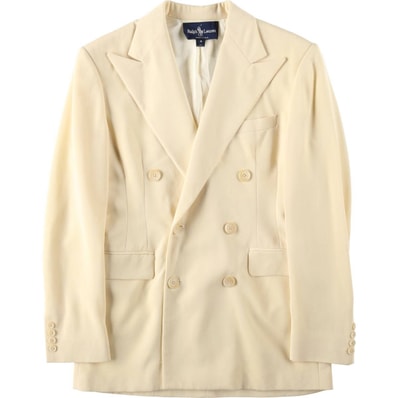 古着 ラルフローレン Ralph Lauren ピークドラペル ダブルブレスト ウールテーラードジャケット USA製 レディースM相当/eaa632021
