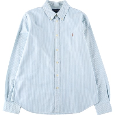 古着 ラルフローレン Ralph Lauren CUSTOM FIT 長袖 ボタンダウンストライプシャツ レディースXL相当/eaa620530