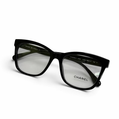 美品 シャネル メガネ スクエア シェイプ オプティカル ブラック 3392