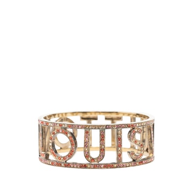 ルイ ヴィトン ブラスレ ミルエウンヌ ロゴ バングル ブレスレット M65690 ゴールド メッキ ラインストーン レディース LOUIS VUITTON 【中古】