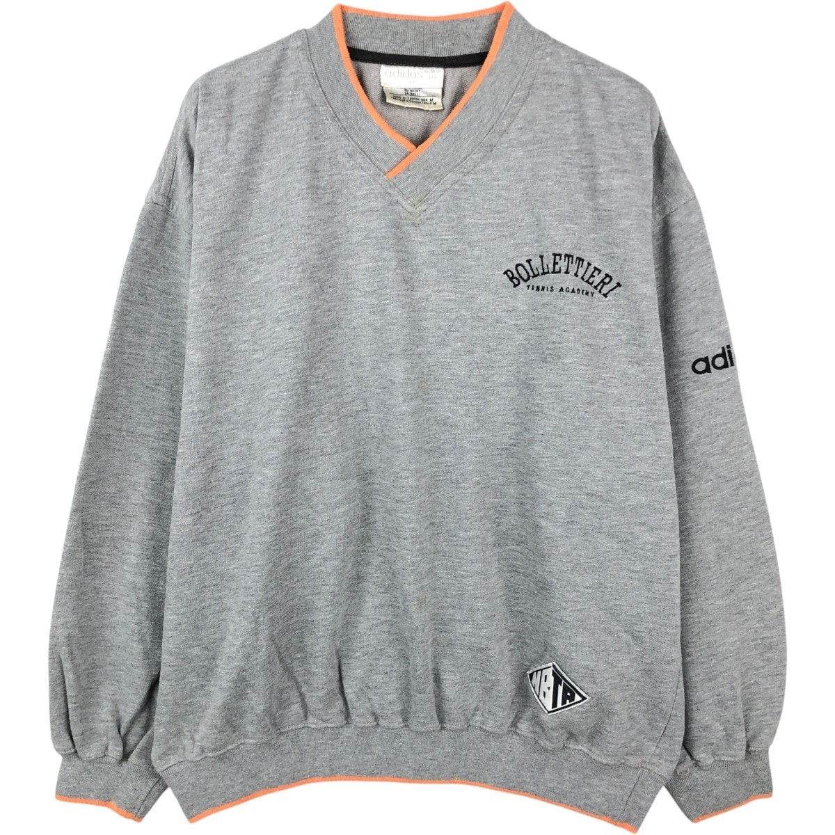 古着 80年代 アディダス adidas トレフォイルロゴ Vネックスウェット トレーナー メンズM相当 ヴィンテージ/eaa652393