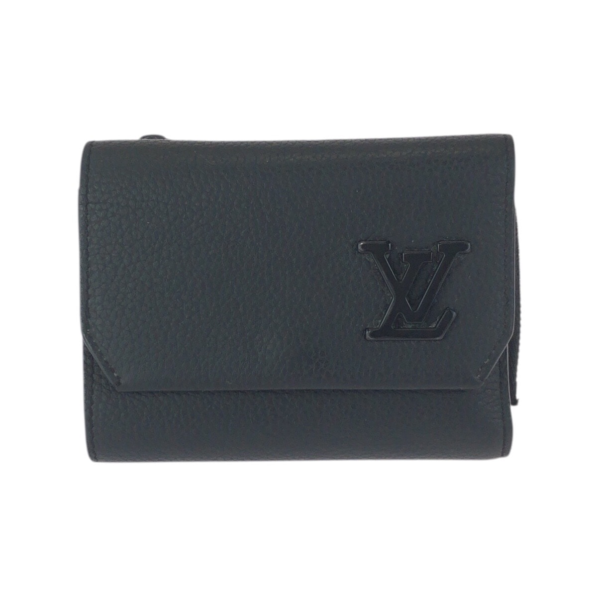 美品 LOUIS VUITTON ルイヴィトン アエログラム ポルトフォイユ パイロット ブラック 黒 レザー 折財布 コンパクトウォレット 601960 【中古】