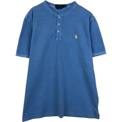 古着 ラルフローレン Ralph Lauren POLO by Ralph Lauren 鹿の子 ヘンリーネック 半袖 ワンポイントロゴTシャツ メンズL相当/eaa637543