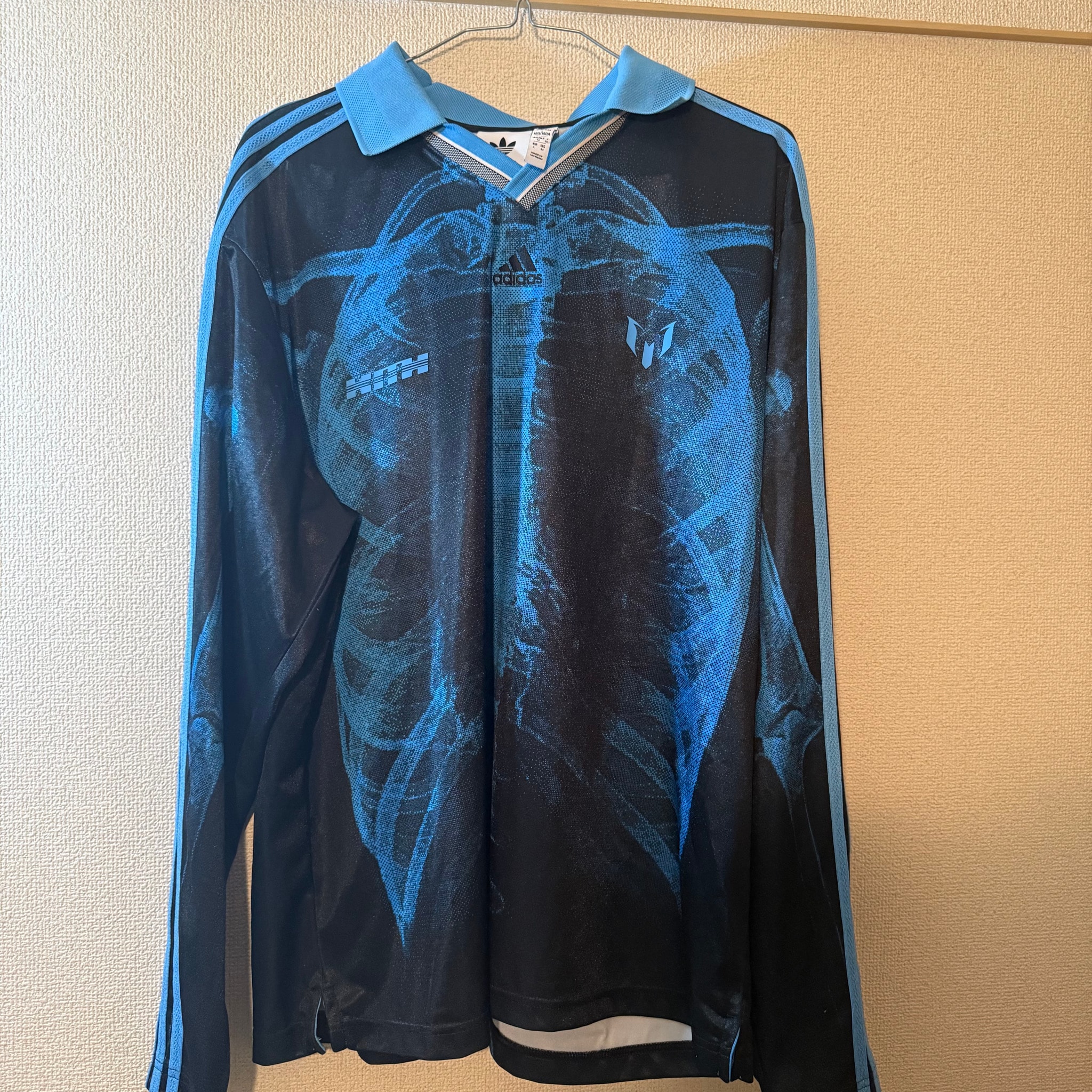 Kith x Lionel Messi x adidas Football Skeleton Goalkeeper Long Sleeve Tee "Black/Blue"