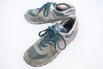New balance★574【28.0/灰×緑】スエード加工/ローカットスニーカー/ニューバランス◆B-49