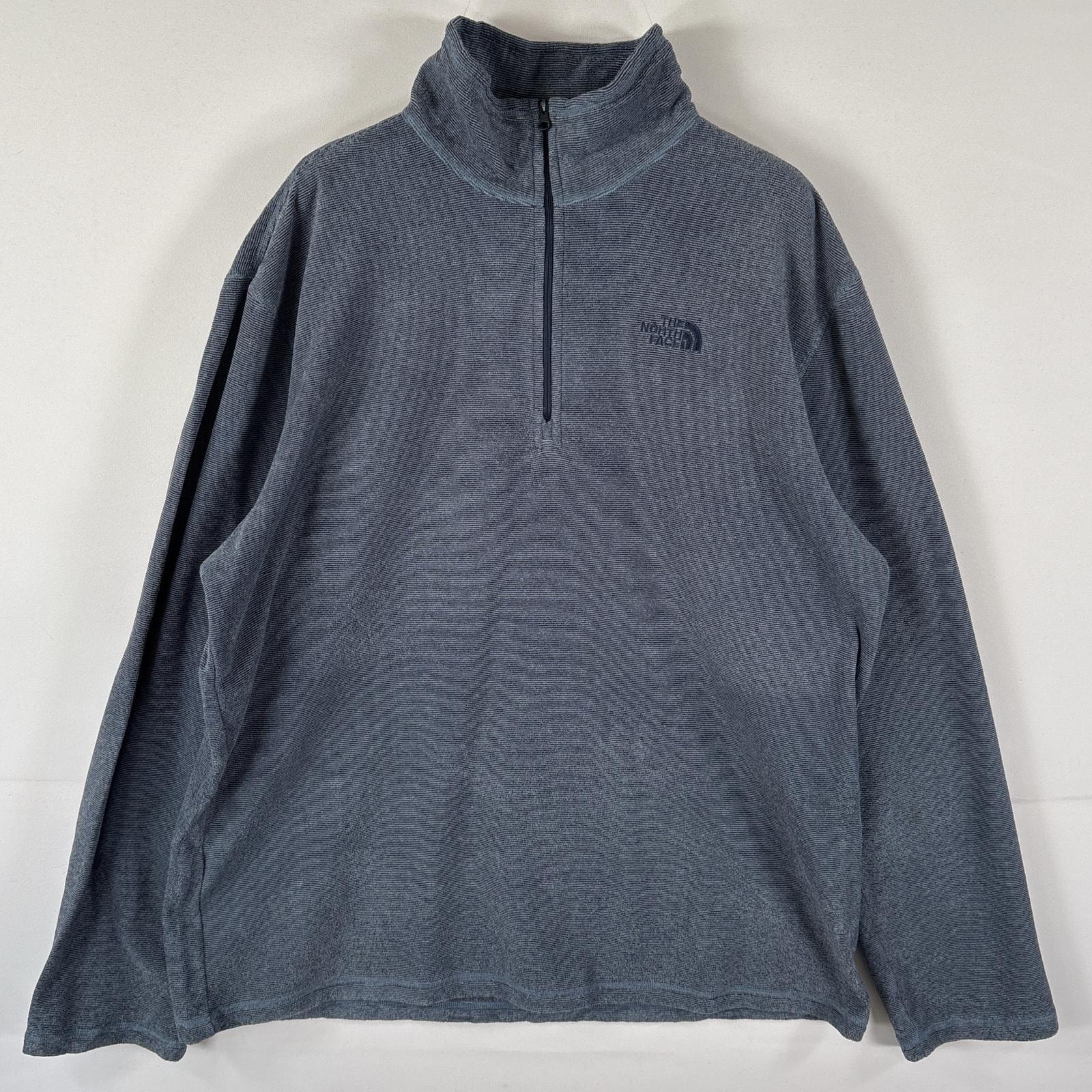 古着 ザ・ノースフェイス THE NORTH FACE フリーストレーナー ハーフジップ ワンポイントロゴ ポーラテック インナー L  ブルー系 メンズ